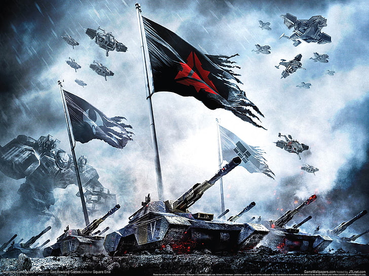 Supreme Commander 2 Game, flag, cloud - sky, patriotism, nature, HD wallpaper
