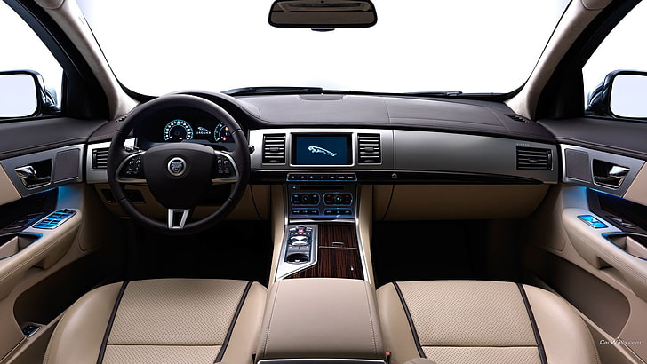 Jaguar XF, car, mode of transportation, motor vehicle, control panel, HD wallpaper