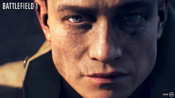 Battlefield 1, dice, PC gaming, EA DICE, closeup, face, eyes, HD wallpaper