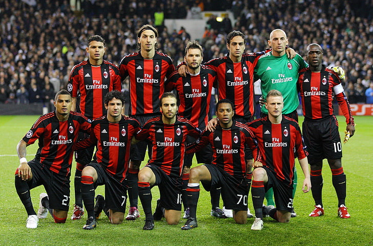 soccer game team, milan, pato, Wallpaper Milan, composition of Milan