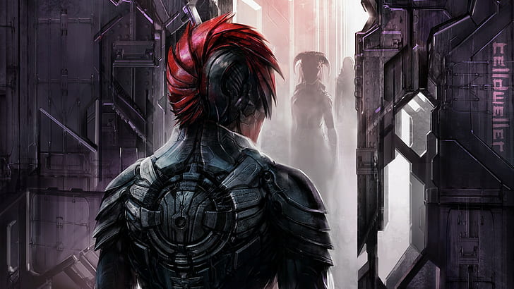 women klayton robot demon silhouette science fiction end of an empire, HD wallpaper