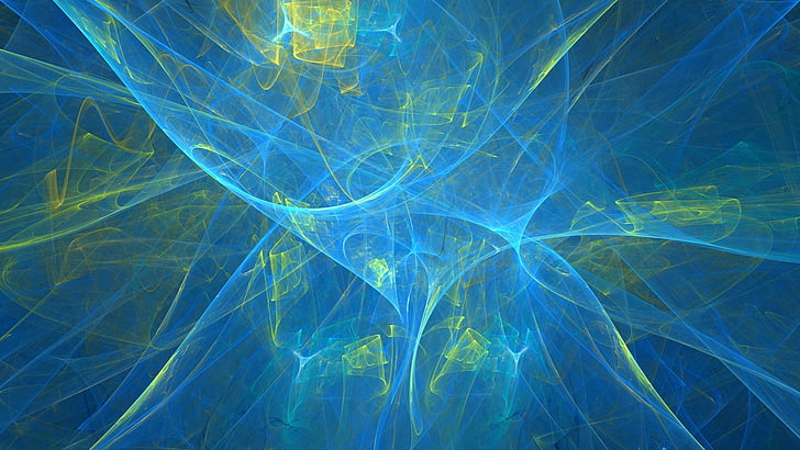 fractal, blue, fractal art, light, azure, electric blue, futuristic, HD wallpaper