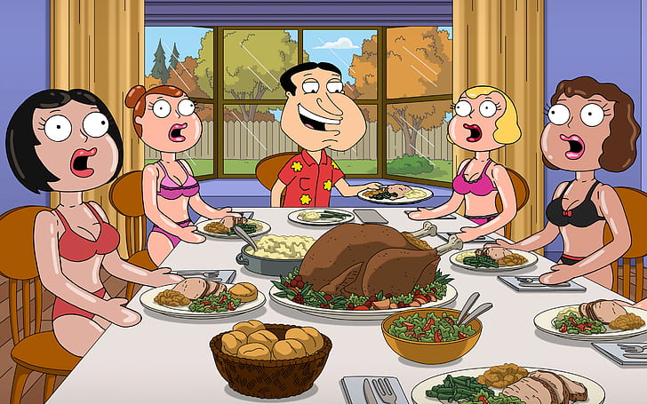 Family Guy, Glenn Quagmire, Thanksgiving, holiday, tv series, HD wallpaper