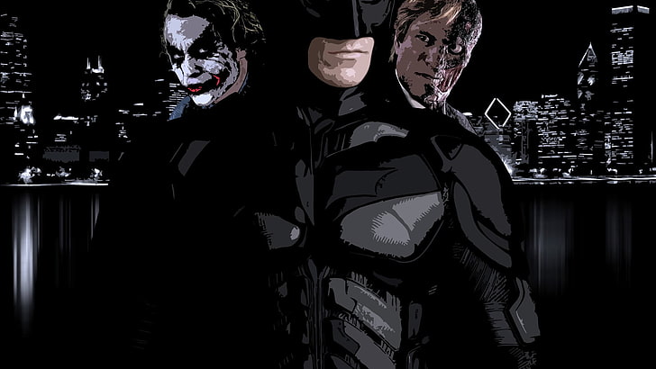 The Joker and Batman digital wallpaper, The Dark Knight, Harvey Dent