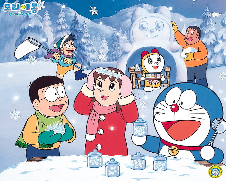 Anime, Doraemon, adult, group of people, men, archival, women, HD wallpaper