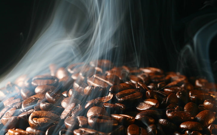 coffee beans, food and drink, roasted, close-up, roasted coffee bean, HD wallpaper