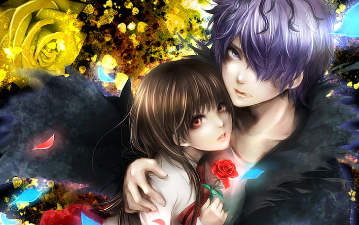 HD wallpaper: anime couple, semi realistic, hug, female likeness, human  representation | Wallpaper Flare