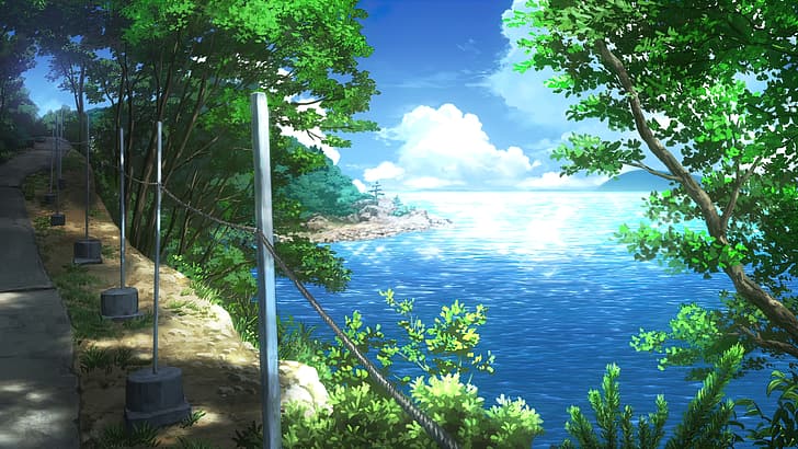 Anime Summer Fresh Synthetic Background Anime Anime Scene Beautiful  Background Image And Wallpaper for Free Download