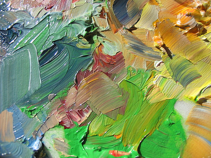 assorted-color abstract painting, abstraction, canvas, strokes, HD wallpaper