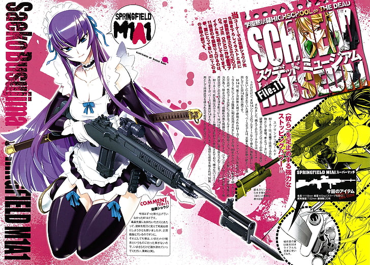 highschool of the dead busujima saeko 1920x1080  Anime Hot Anime HD Art, HD wallpaper