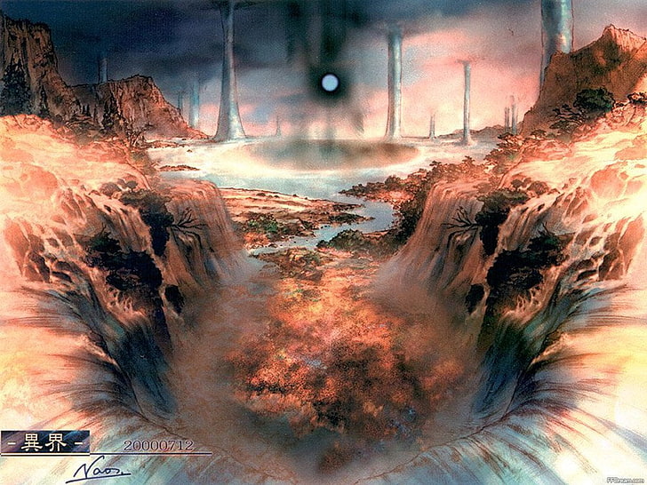 brown rock formation painting, Final Fantasy, Final Fantasy X