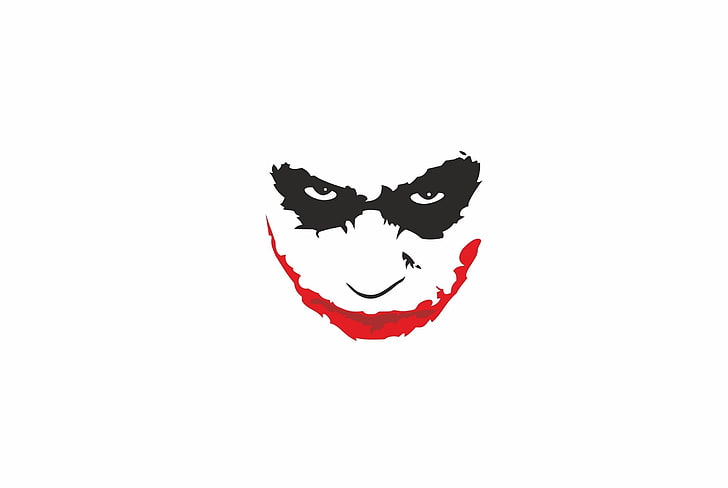 abstract, Batman, black, eyes, Joker, minimalism, red, copy space, HD wallpaper
