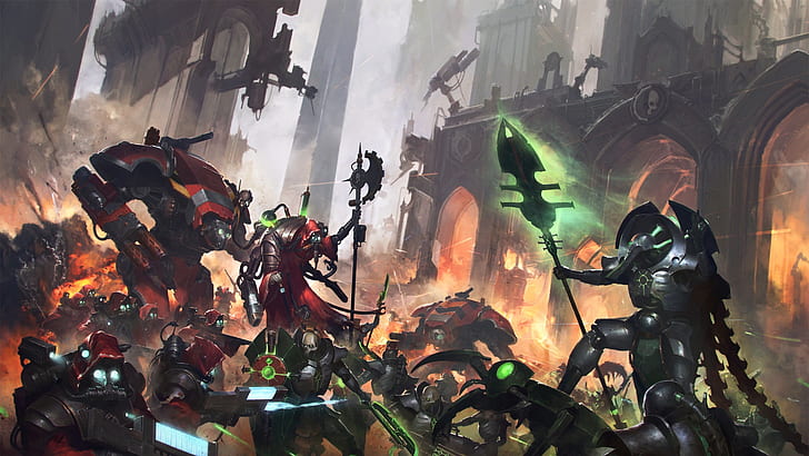necrons, Warhammer 40 000, lord necron, tech priest, forge world, HD wallpaper