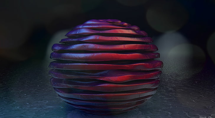 Surreal 3D Sphere, Artistic, colorsdof, space, blue, particle