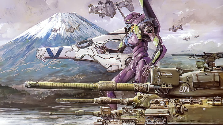 purple robot wallpaper, Neon Genesis Evangelion, EVA Unit 01, HD wallpaper