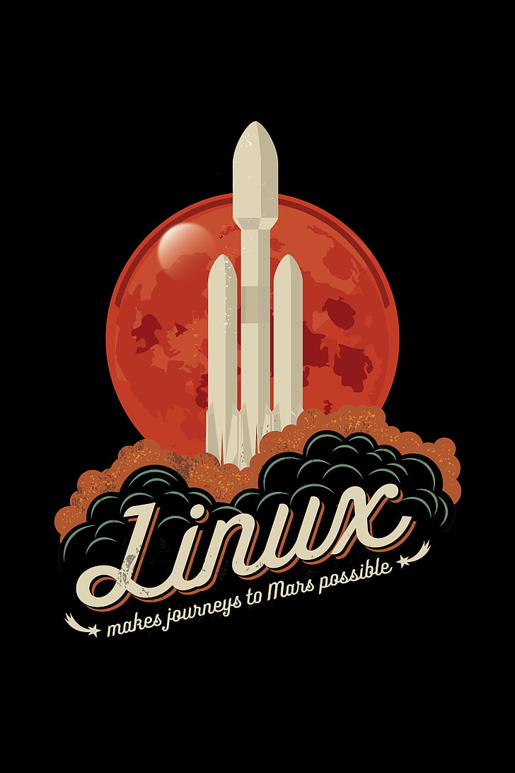 Linux Mars logo, space, rocket, Falcon, text, food, food and drink