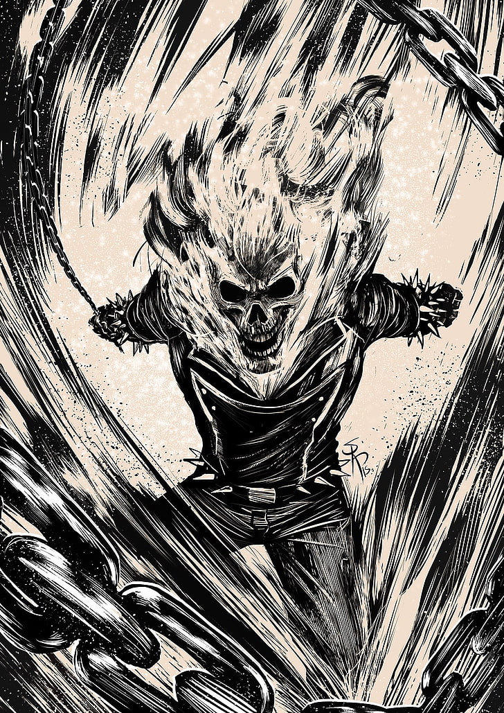 Ghost Rider sketch, Johnny Blaze, art and craft, creativity, history, HD wallpaper