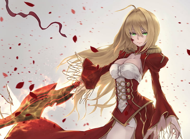 Fate Series, Fate/Extra, Blonde, Green Eyes, Long Hair, Nero Claudius