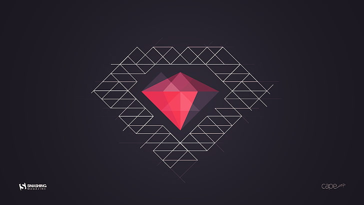 red diamond logo, artwork, minimalism, digital art, vector, symbol