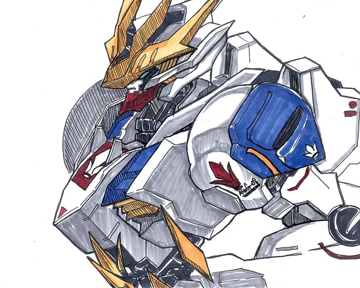 anime, mechs, Gundam, Mobile Suit Gundam: Iron-Blooded Orphans, HD wallpaper