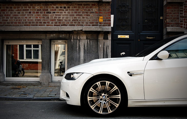 white car, BMW, BMW M3 , BMW E92 M3, white cars, mode of transportation, HD wallpaper