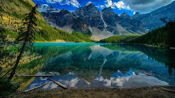 moraine lake, valley of the ten peaks, banff national park, HD wallpaper