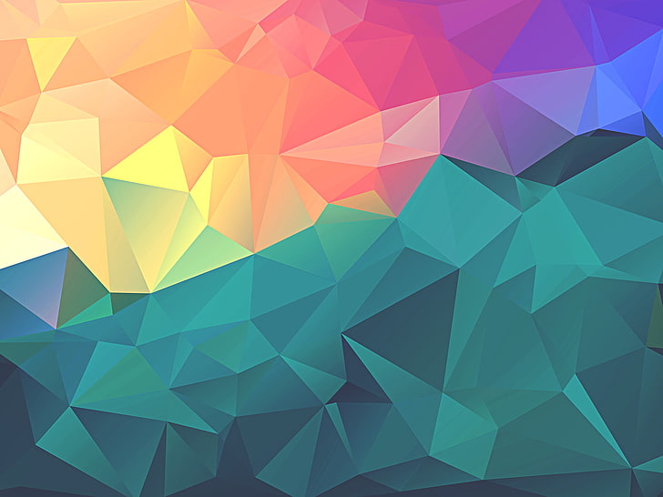 teal and red illustration, minimalism, colorful, polygon art