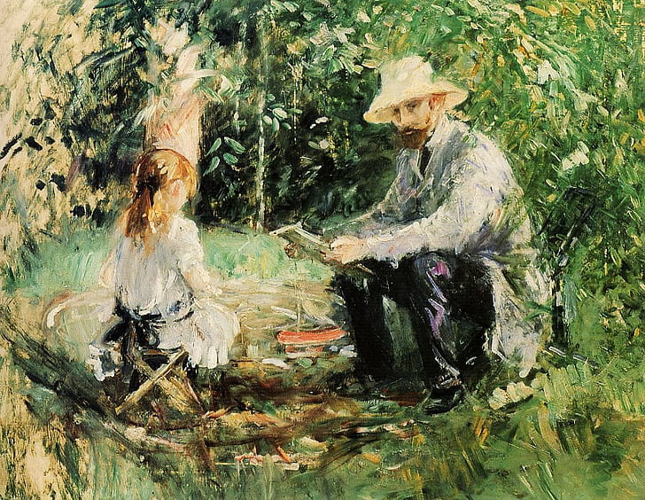 painting, classic art, children, sitting