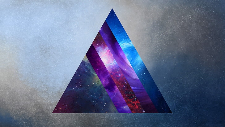 Dark Side of the Moon wallpaper, space, prism, triangle, multi colored