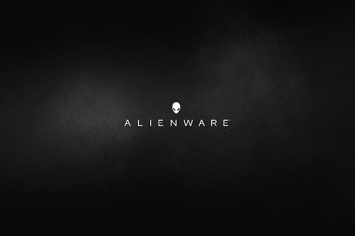 Alienware, Dell, simple background, minimalism, dark background, HD wallpaper