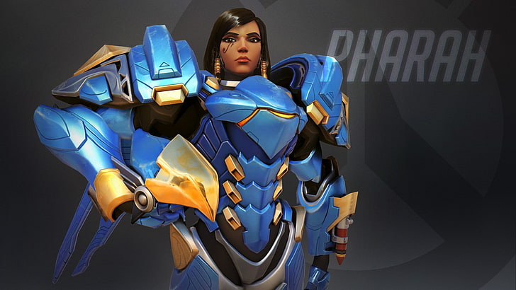 Pharah of Overwatch, armor, Pharah (Overwatch), one person, indoors, HD wallpaper
