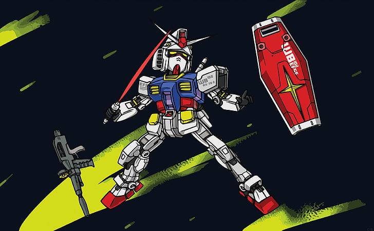Gundam RX-78-2 Chibi Mode, Aero, Vector Art, HD wallpaper