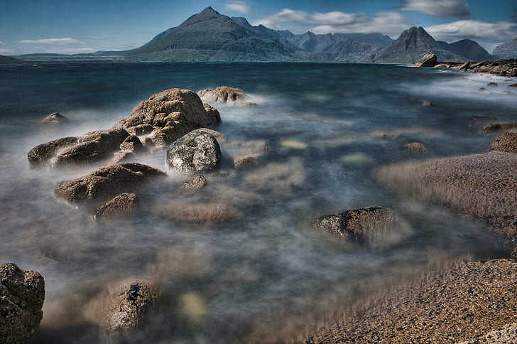photography of body of water and mountain during daytime, elgol, elgol, HD wallpaper