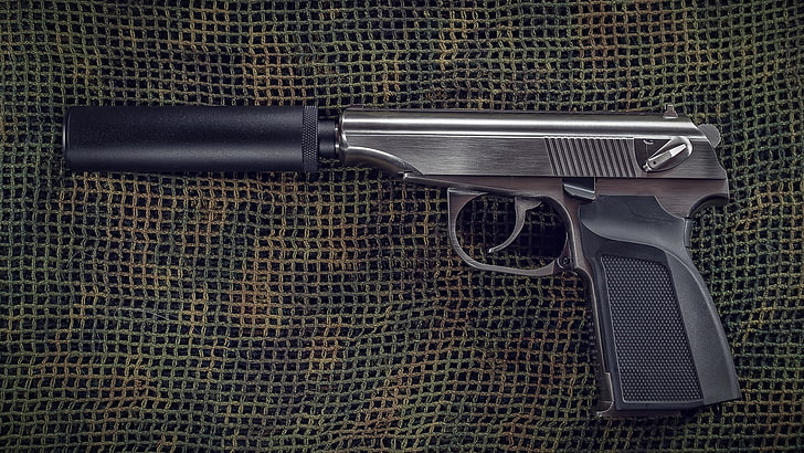 weapons, gun, pistol, muffler, the Makarov pistol, PMM, HD wallpaper