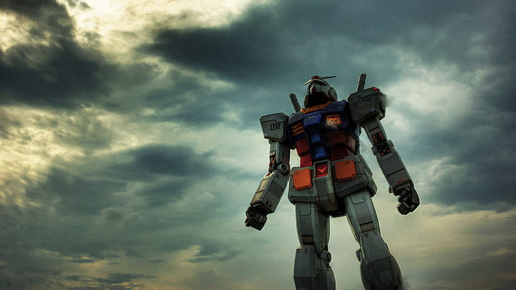 Gundam, RX-78 Gundam, clouds, outdoors