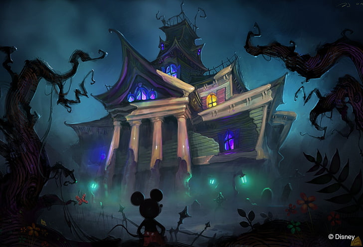 Hd Wallpaper Creepy Dark Disney Halloween Haunted Mickey Mouse Wallpaper Flare