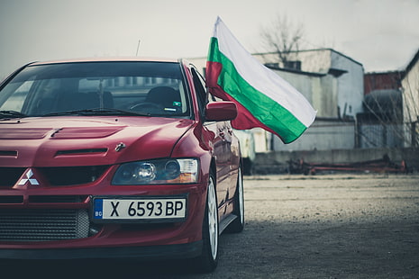 HD wallpaper: car, Mitsubishi Lancer EVO, Bulgaria, flag, mode of  transportation | Wallpaper Flare