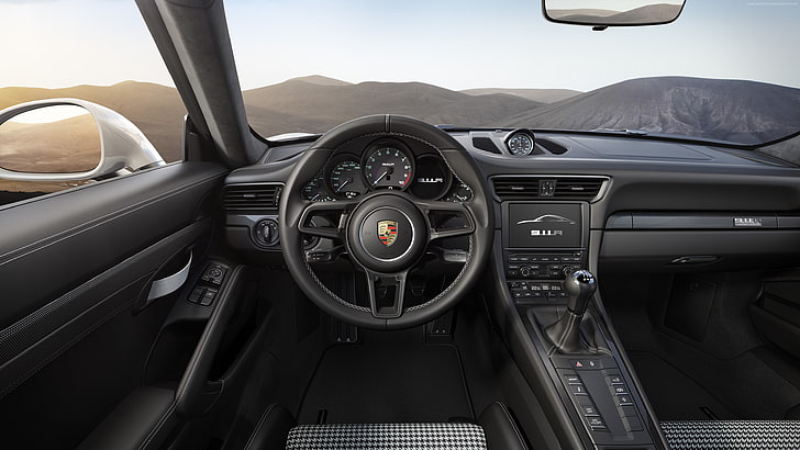 Porsche 911 R (991), Geneva Auto Show 2016, interior, mode of transportation, HD wallpaper