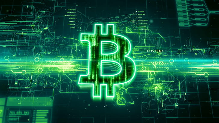 Bitcoin, cryptocurrency, technology, numbers, HD wallpaper