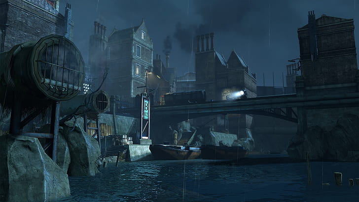 HD wallpaper: bridge, city, the city, river, street, the game, Dishonored |  Wallpaper Flare