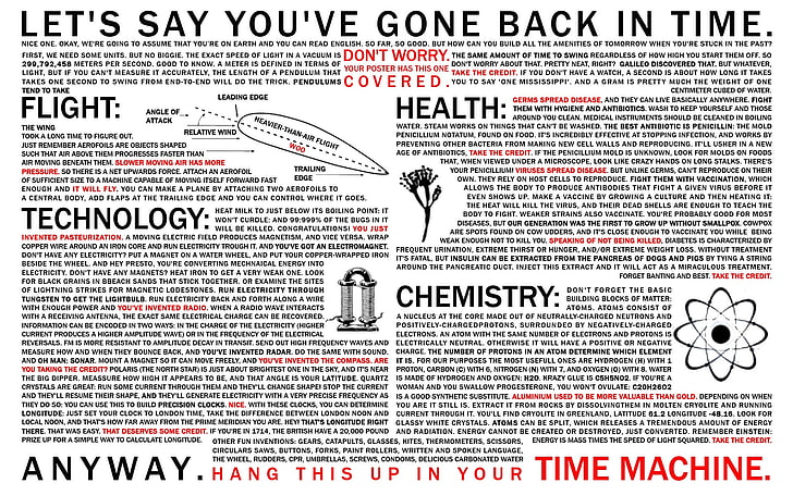 let's say you've gone back in time poster, quote, paper, data, HD wallpaper