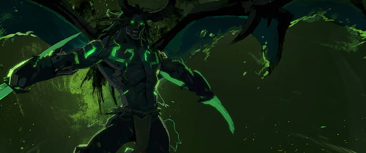 green and black digital wallpaper, World of Warcraft, Blizzard Entertainment