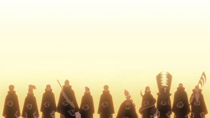 Naruto Akatsuki illustration, Naruto Shippuuden, silhouette, Zetsu, HD wallpaper