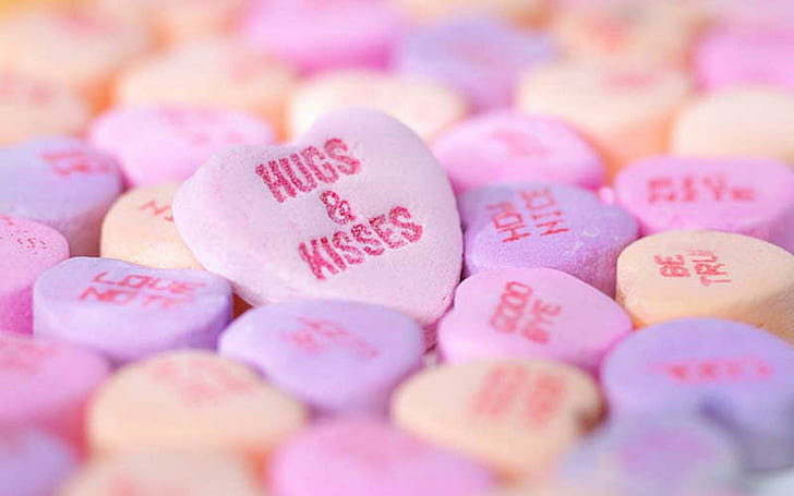 Hugs and Kisses, heart, message, love-haerts, HD wallpaper