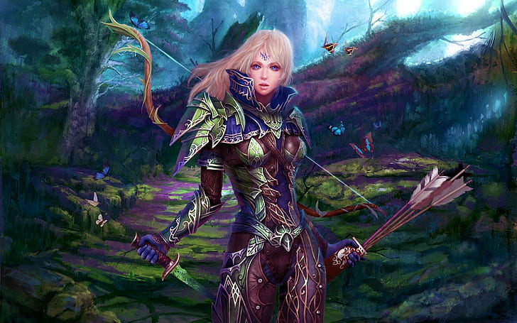 Fantasy Warrior Wide Desktop Background, HD wallpaper