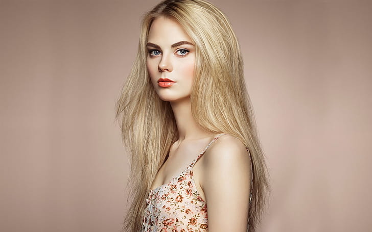 Beautiful fashion girl, elegant, blonde, HD wallpaper