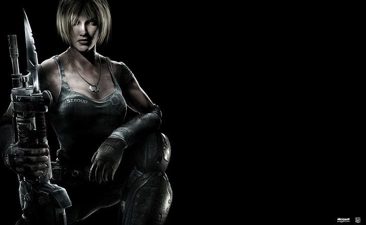 Gears Of War 3 Anya Stroud, gray-haired female character illustration, HD wallpaper