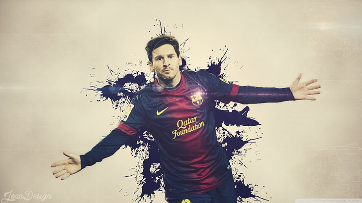 Leonel Messi with inked background, Lionel Messi, FC Barcelona