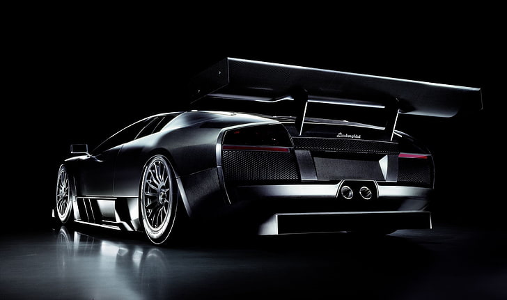 car, Lamborghini Murcielago, motor vehicle, indoors, black background, HD wallpaper