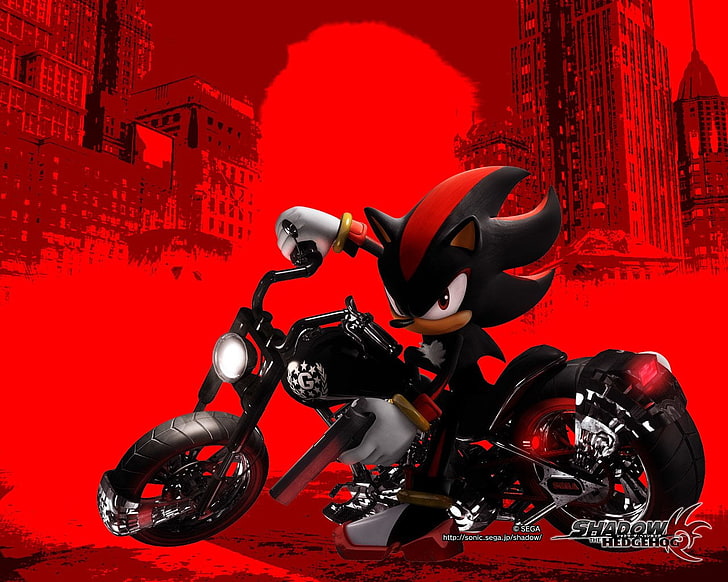 Sonic, Shadow the Hedgehog, red, red background, indoors, helmet, HD wallpaper